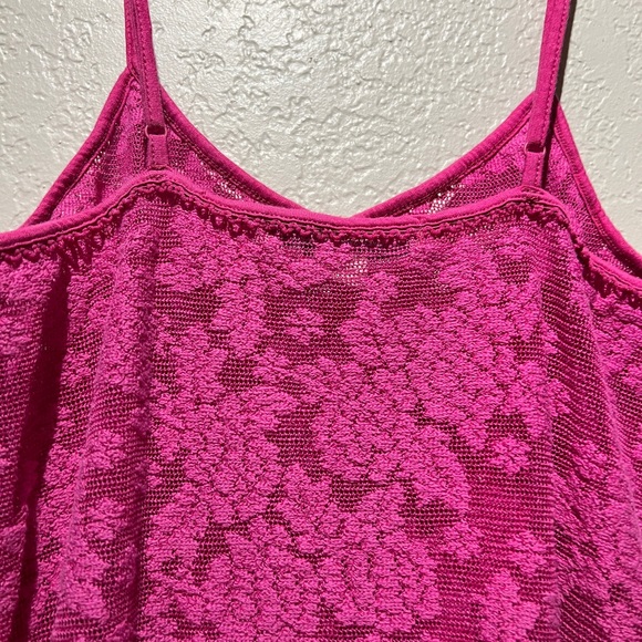 XXI pink lace spandex body on dress super sexy side split size medium. - Picture 2 of 5